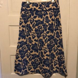 Floral linen skirt